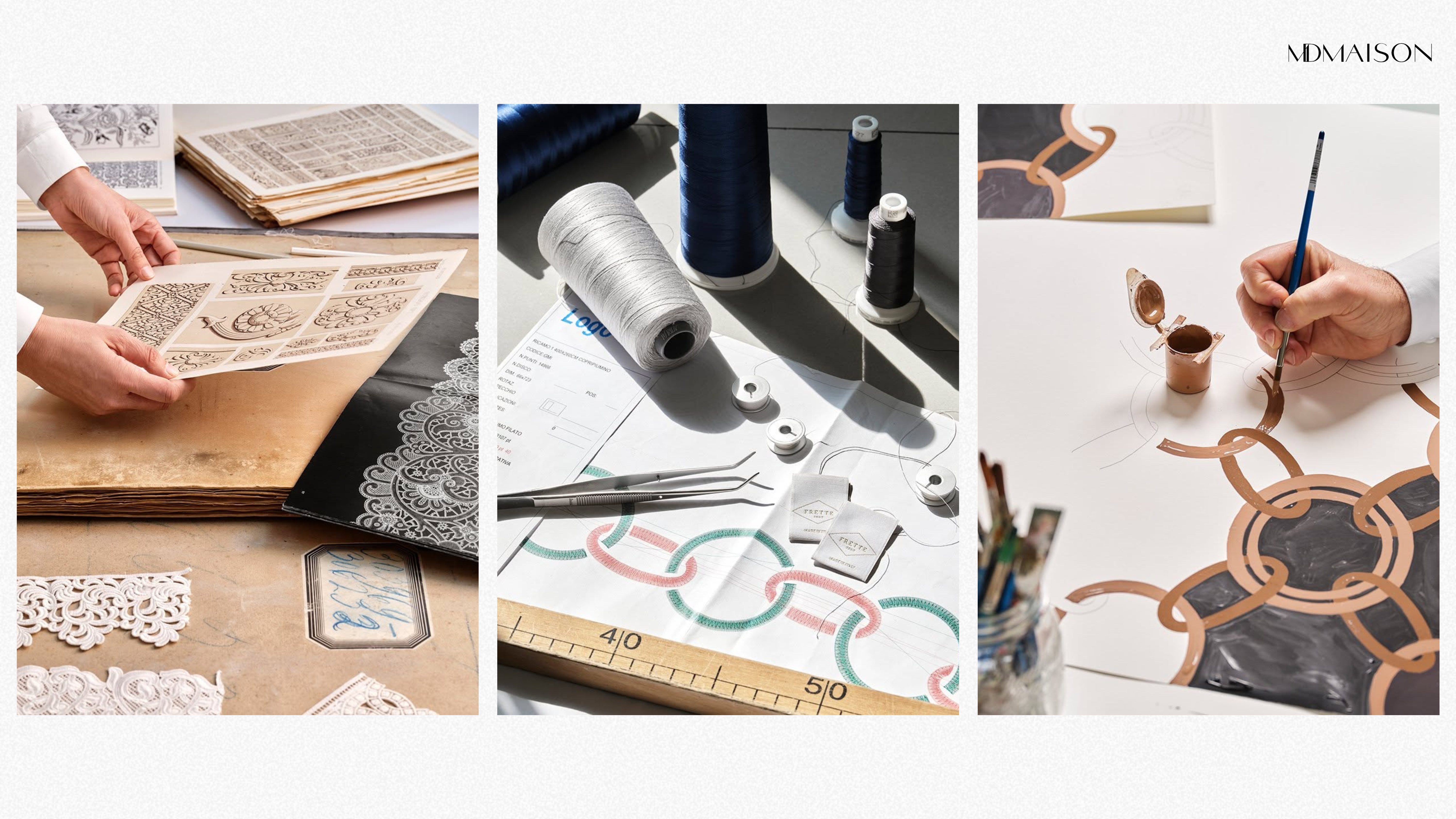 The bespoke Frette textile process, from custom patterns to refined colours and embroidery The bespoke Frette textile process, from custom patterns to refined colours and embroidery