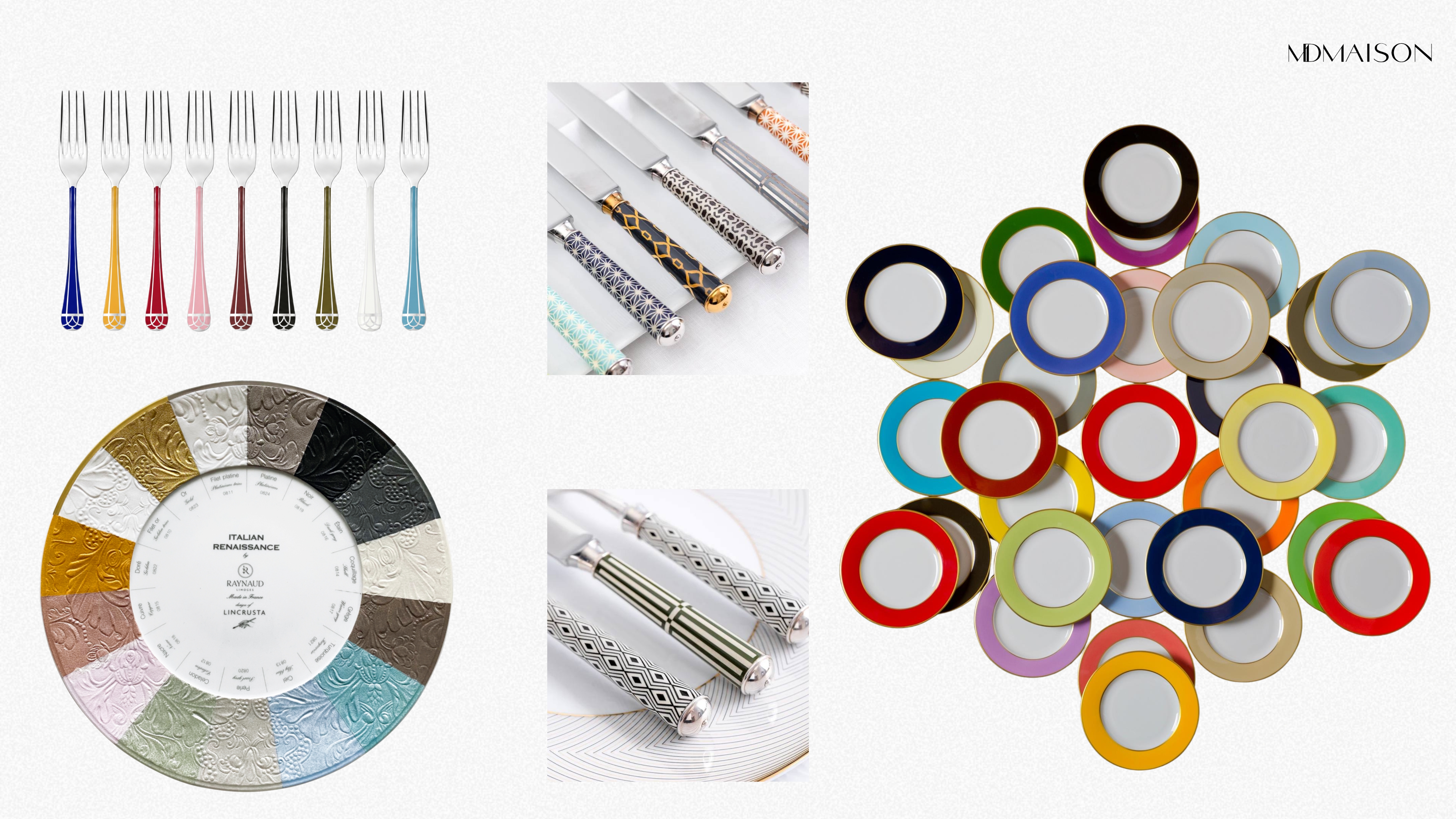 A glimpse of bespoke colour palettes, refined finishes, and signature patterns by Christofle, Raynaud, Legle, and Ercuis A glimpse of bespoke colour palettes, refined finishes, and signature patterns by Christofle, Raynaud, Legle, and Ercuis